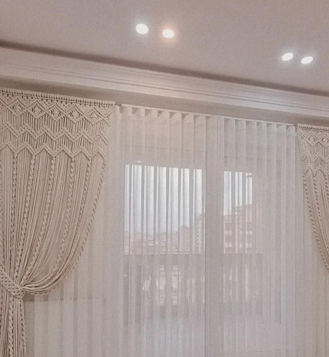 پرده مکرومه ابعاد و رنگ به دلخواه کد ۸۸۷۱