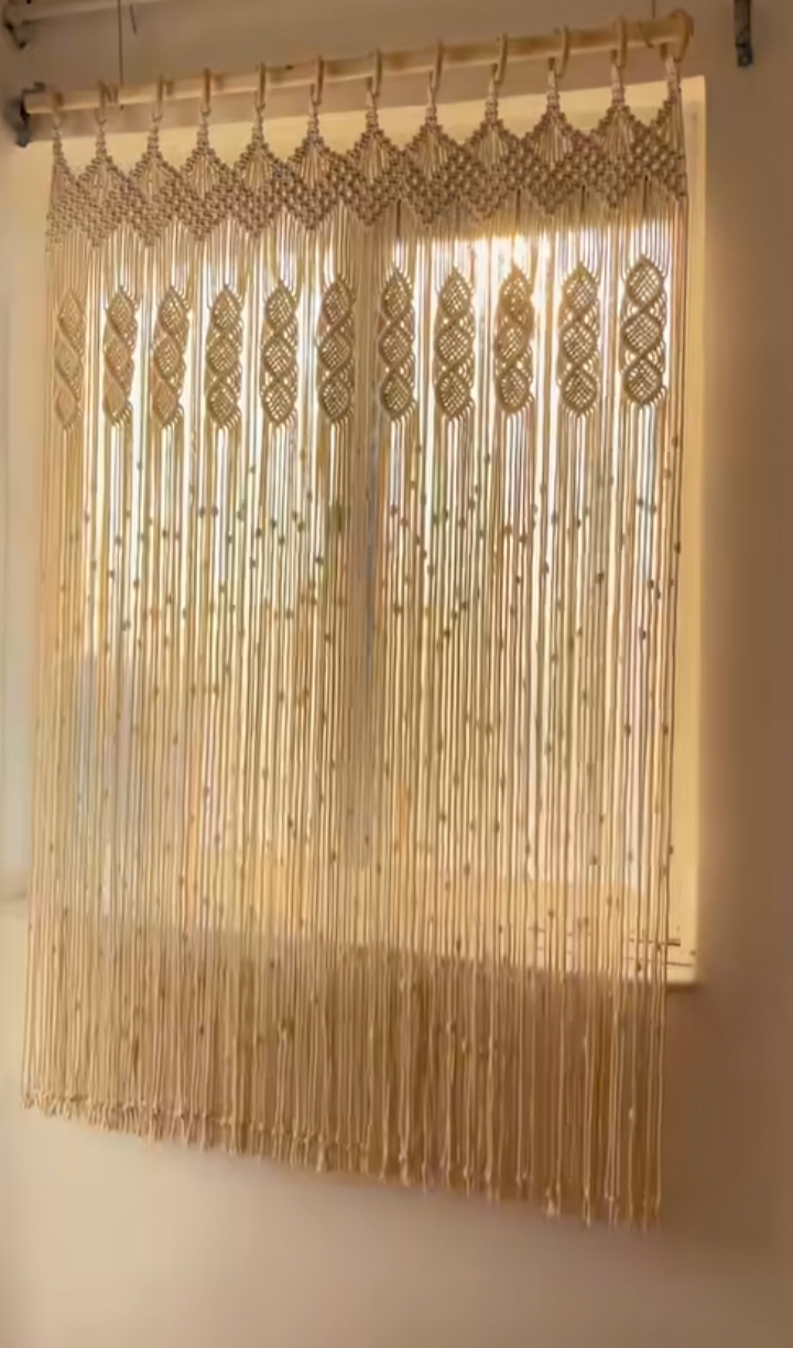 پرده مکرومه  ابعاد 100در 170کد 8806
