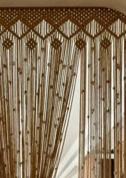 پرده مکرومه طرح اقتصادی ابعاد و رنگ به دلخواه قابل تغییر کد 3257